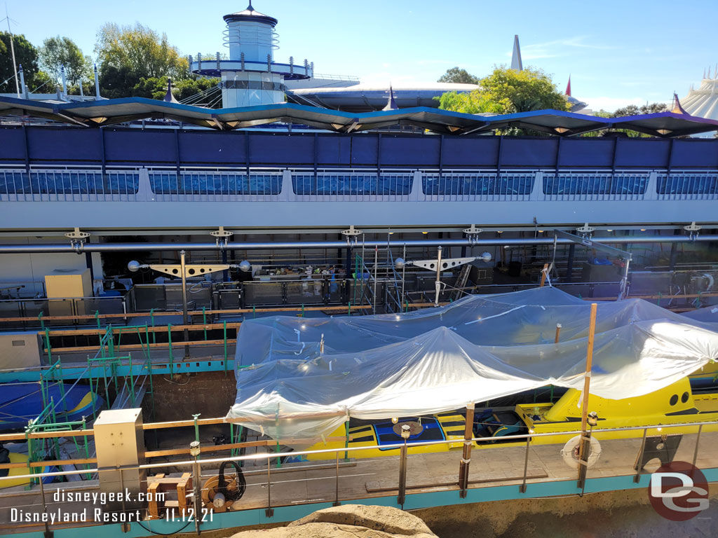 Checking out the Finding Nemo Submarine Voyage renovation from the Monorail.