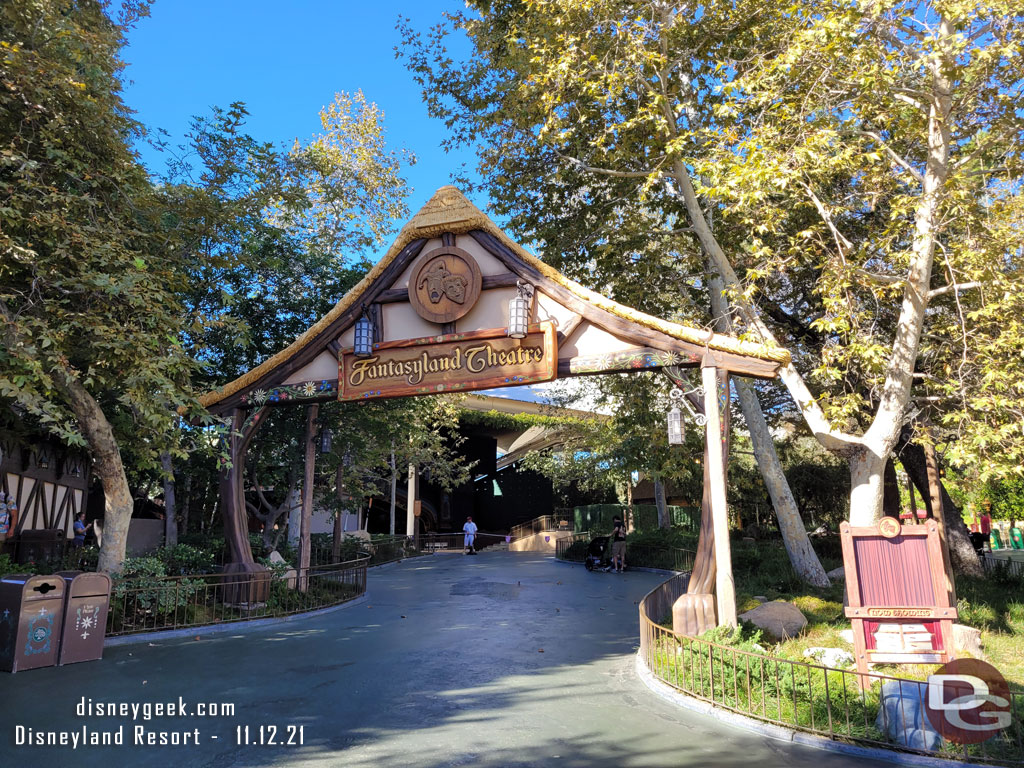 The Fantasyland Theatre renovation work has been completed.