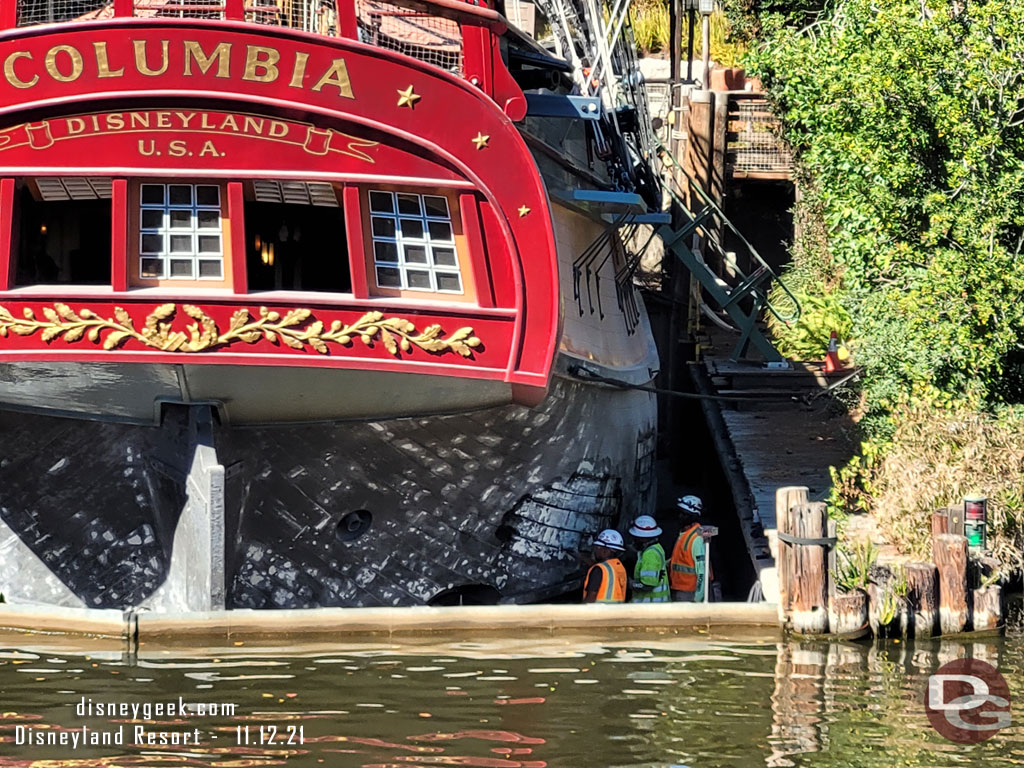 A team working on the Columbia haul this morning.