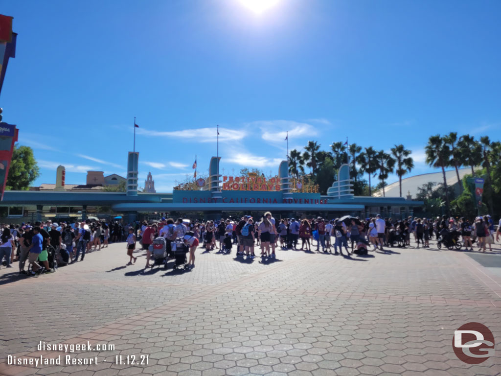 Making my way over to get in line for Disney California Adventure.