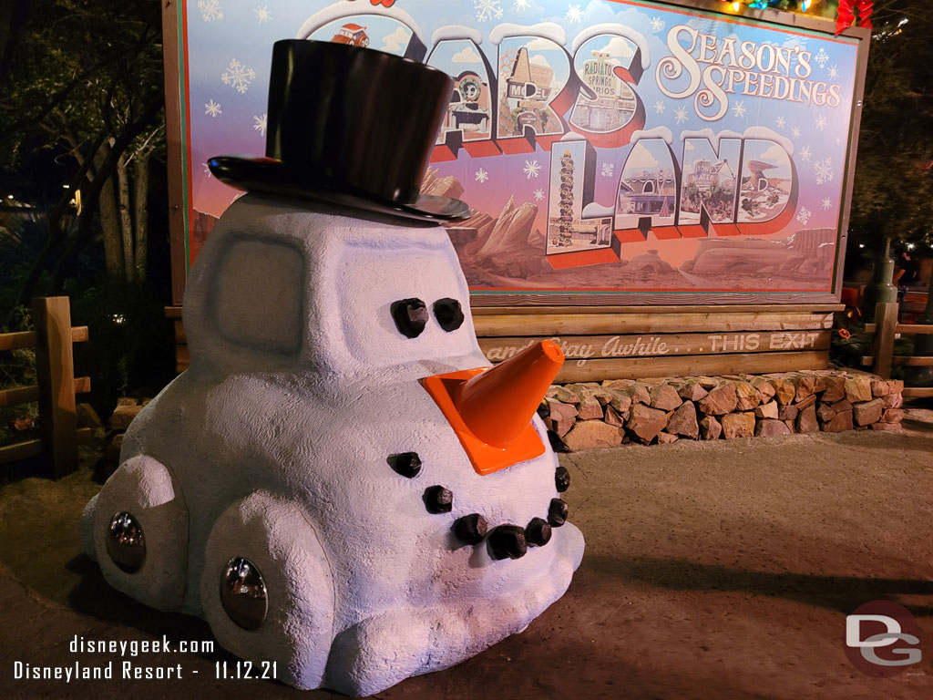 The snow car on my way into Cars Land