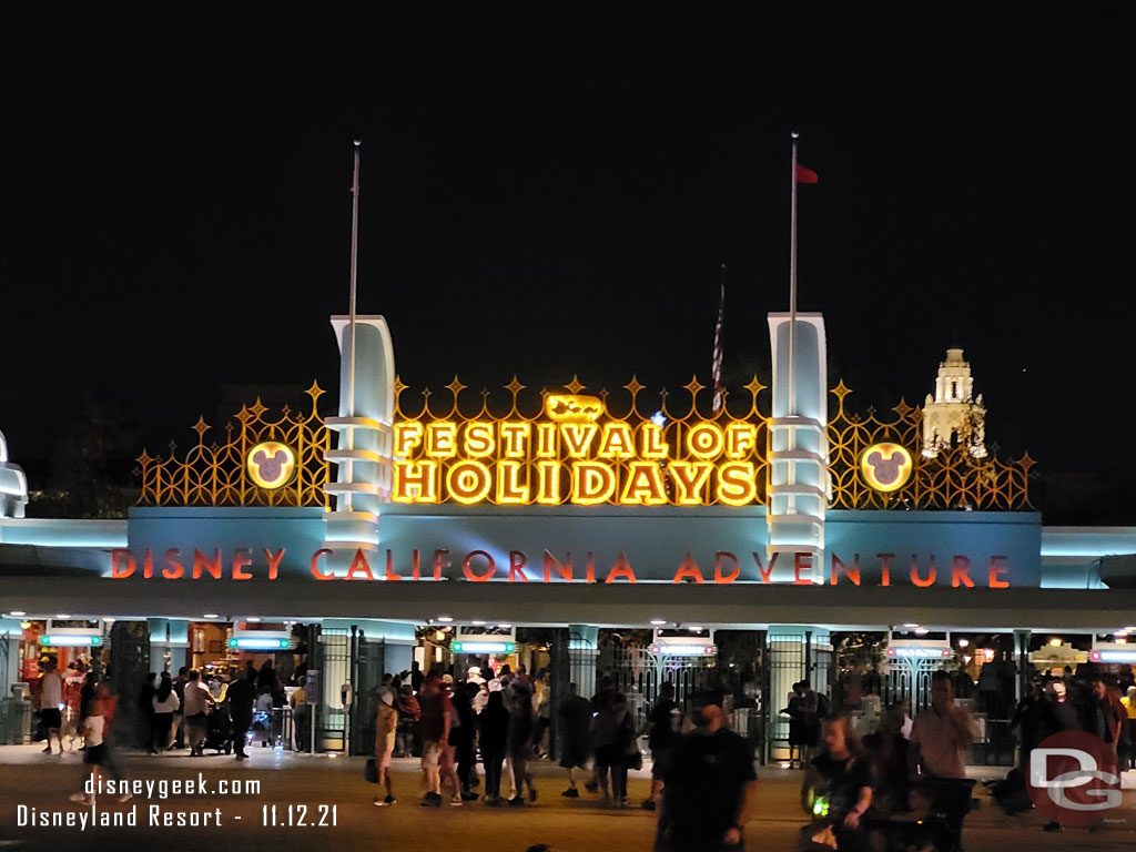 7:45pm park hopping back to DCA one final time.