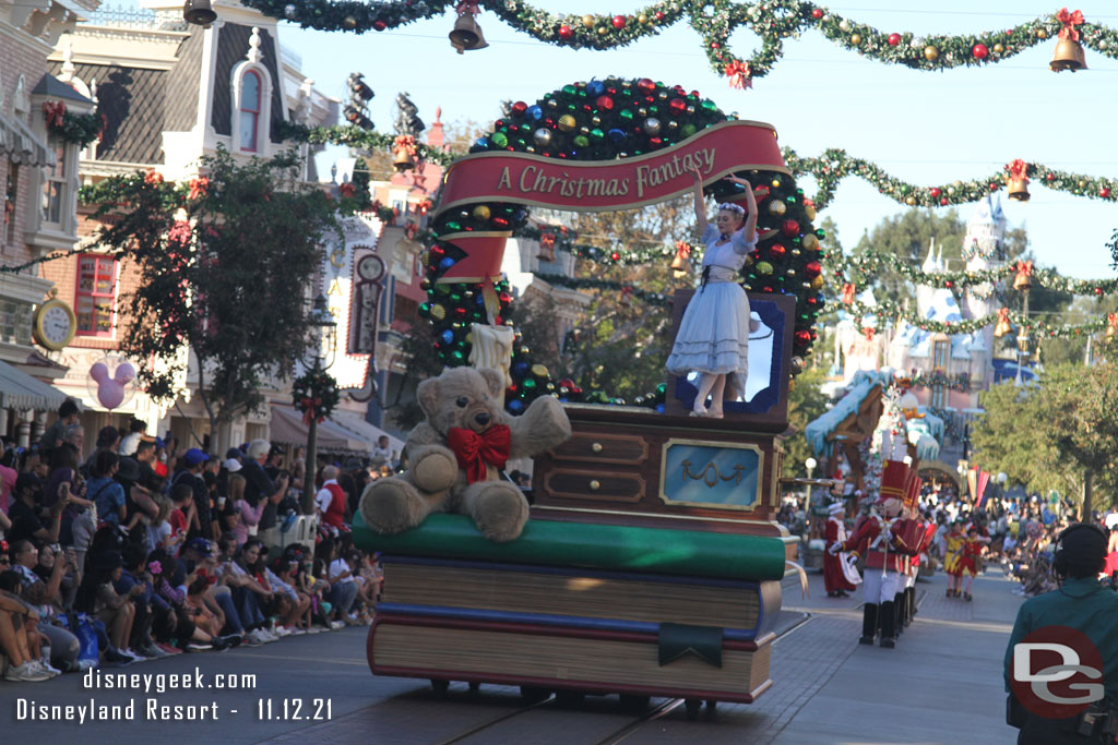 Time for A Christmas Fantasy Parade.  This is the first regular performance of the parade since 2019 