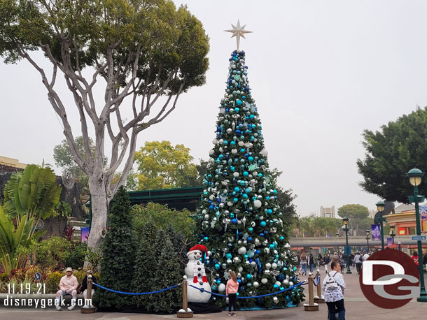 This year the Downtown Disney Christmas Tree is near the stage area.