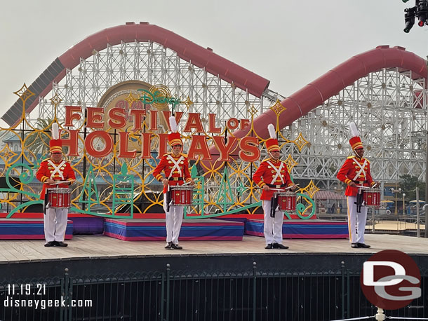 Time for the 10:30 Holiday Toy Drummers.