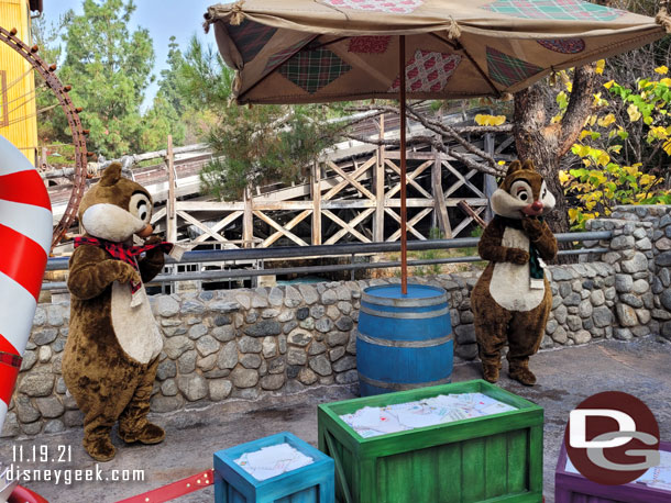 Chip N Dale were still out as we walked back by.