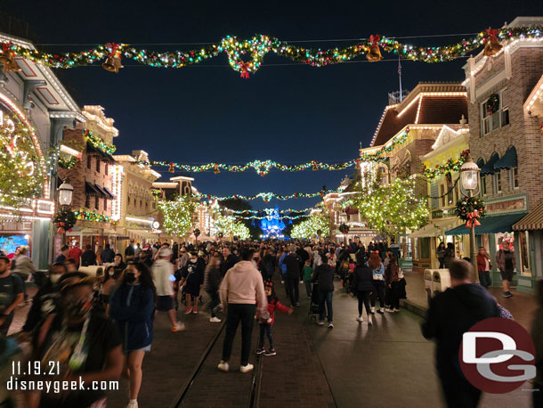 Time for the 7:30 Wintertime Enchantment at Sleeping Beauty Castle moment.