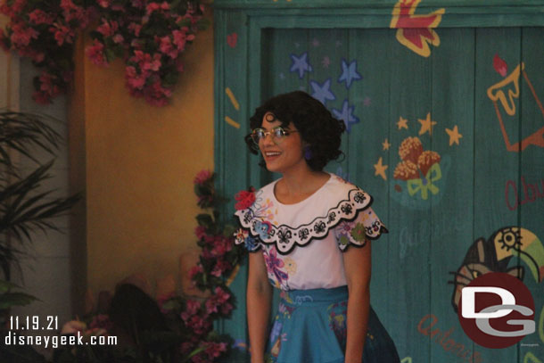 Mirabel Madrigal from Encanto meeting in Paradise Gardens