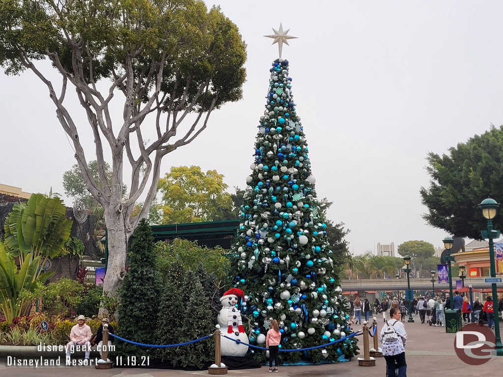 This year the Downtown Disney Christmas Tree is near the stage area.