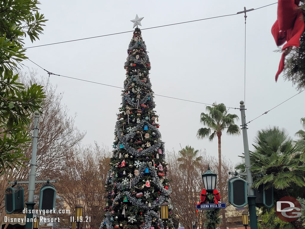 Buena Vista Street Christmas tree this morning.