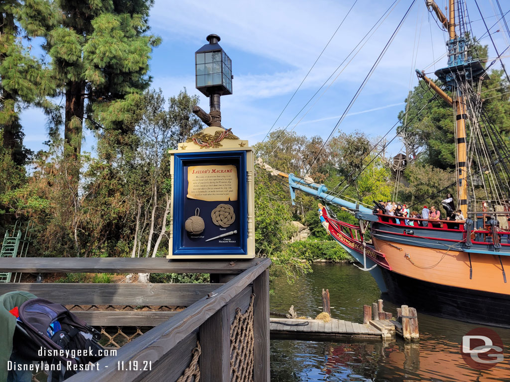 Along the upper seating area are some signs sharing more about sailing and the ships.