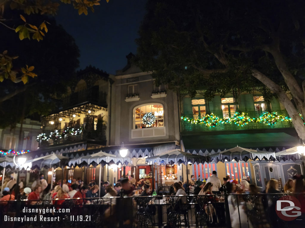 Walked through New Orleans Square to see the Christmas lights and decorations.