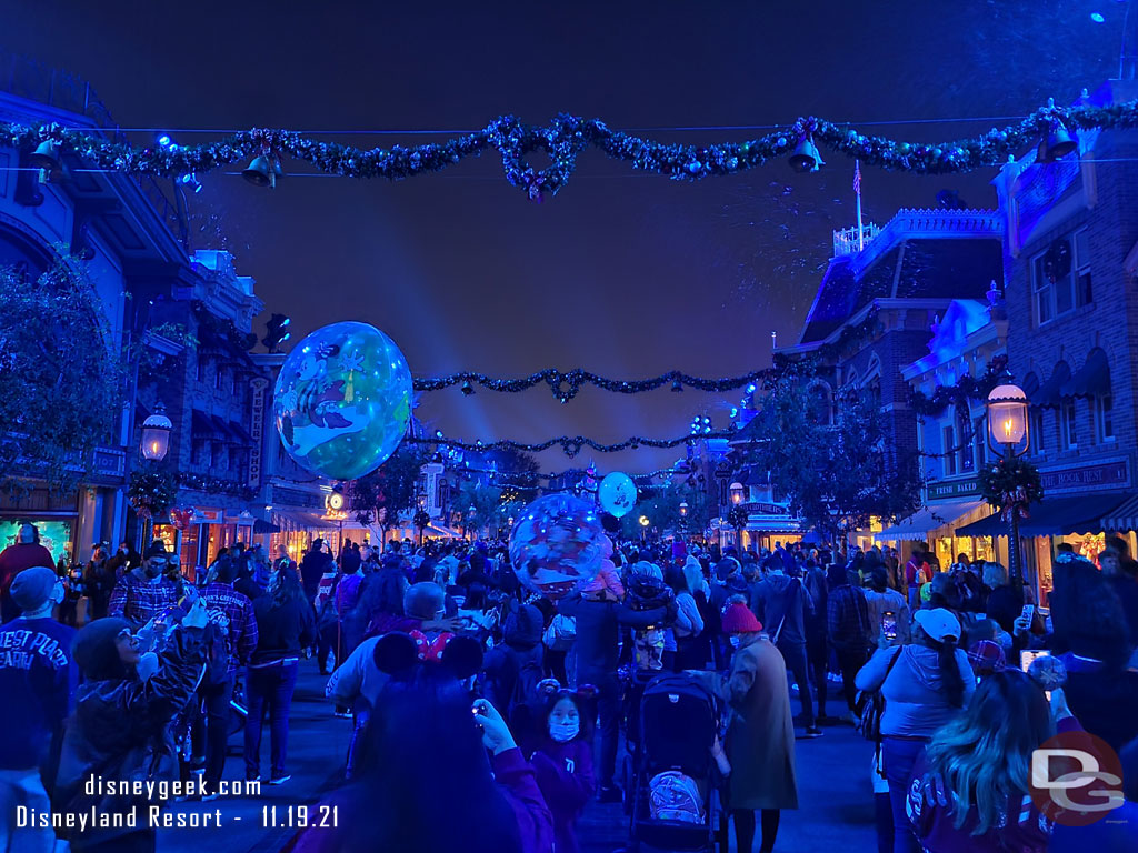 Snowfall on Main Street USA