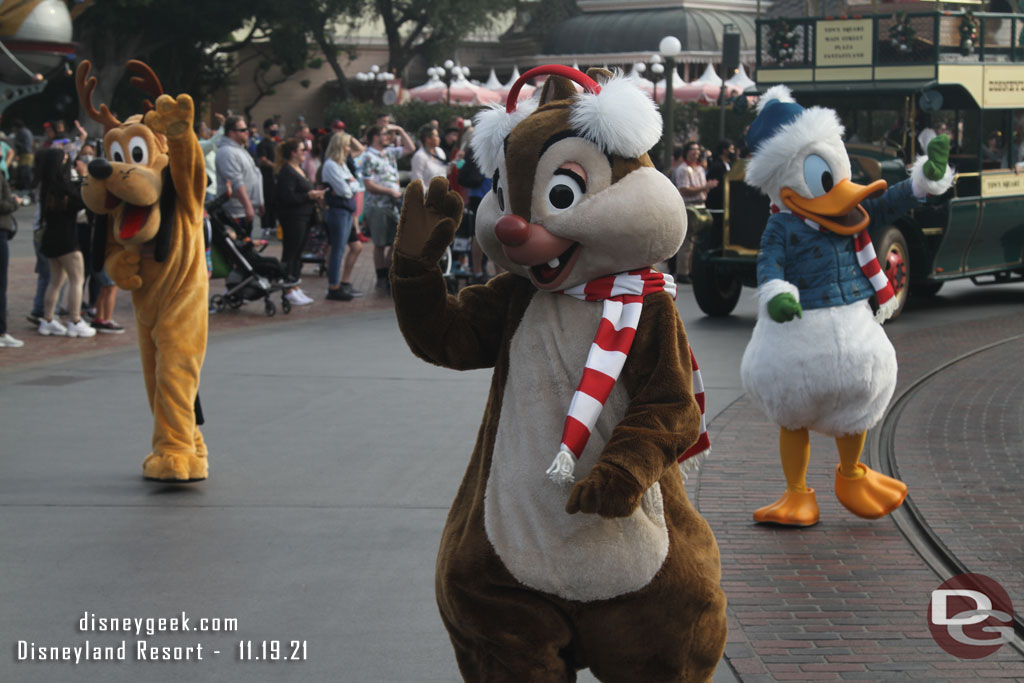 Dale followed by Donald Duck and Pluto