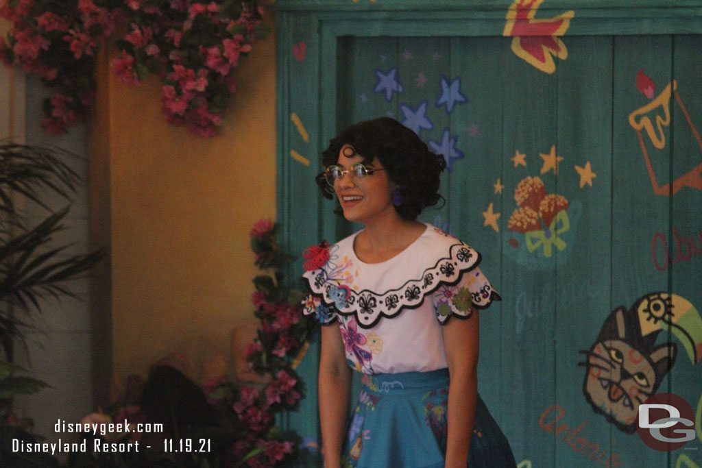 Mirabel Madrigal from Encanto meeting in Paradise Gardens