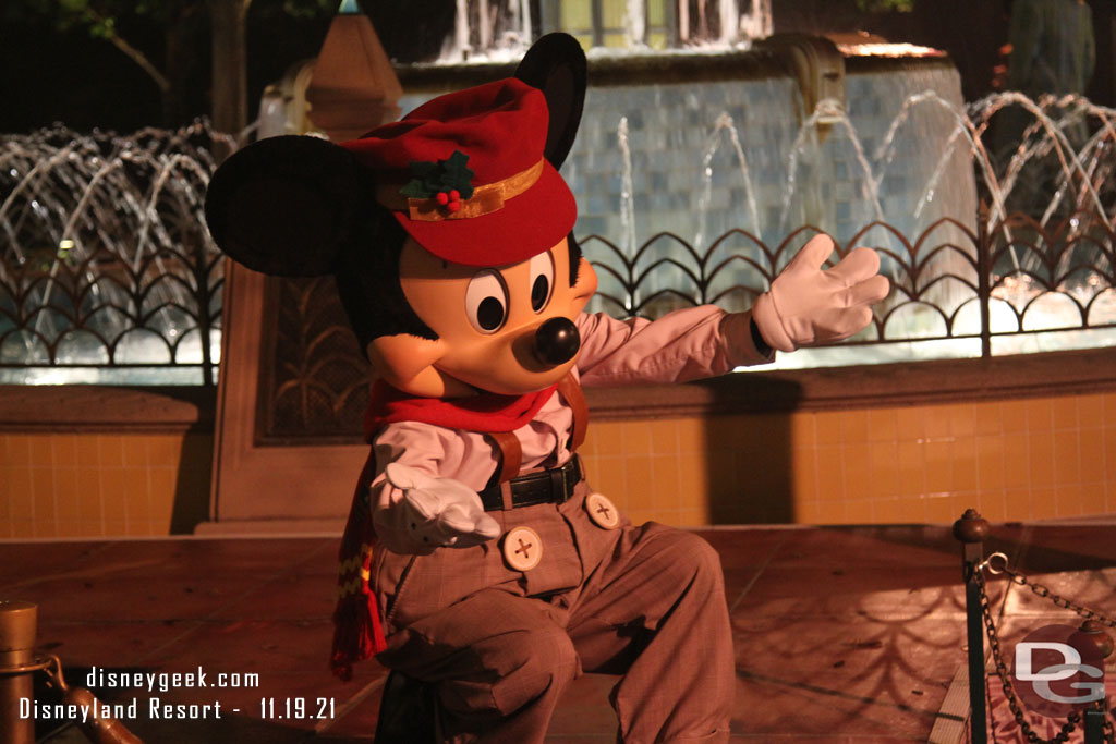 Mickey Mouse greeting guests in Carthay Circle, I started my day at 8am seeing him and ending my time at DCA seeing him.