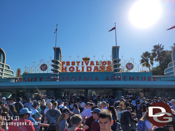 1:00pm - Time to park hop over to Disney California Adventure.