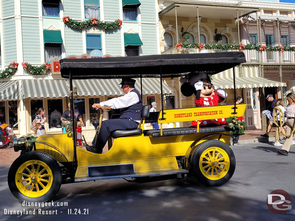 Minnie Mouse rides in the final car.