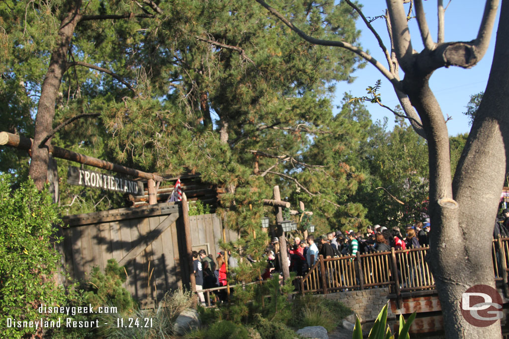 Frontierland was more crowded that usual since it is the primary entrance path for the Rise of the Resistance queue.