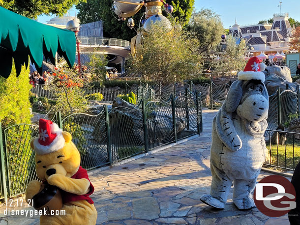 Winnie the Pooh and Friends were out near Pixie Hollow.  Tigger is running around in the background, hard to see in my pictures though.