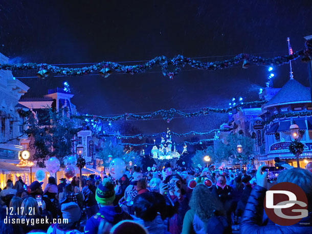 Snowfall on Main Street USA