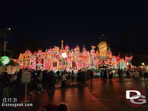 The attraction was down and the area in front of it roped off. They were letting some guests into the area, not sure who/why.