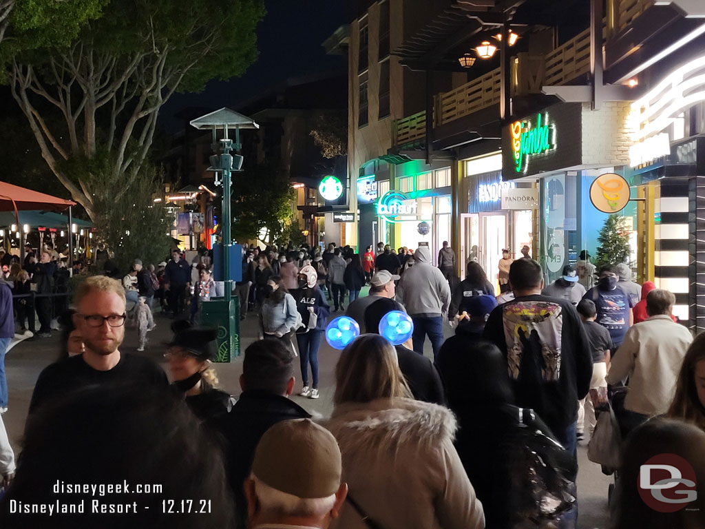 Downtown Disney was busy as expected for a Friday night a week before Christmas.