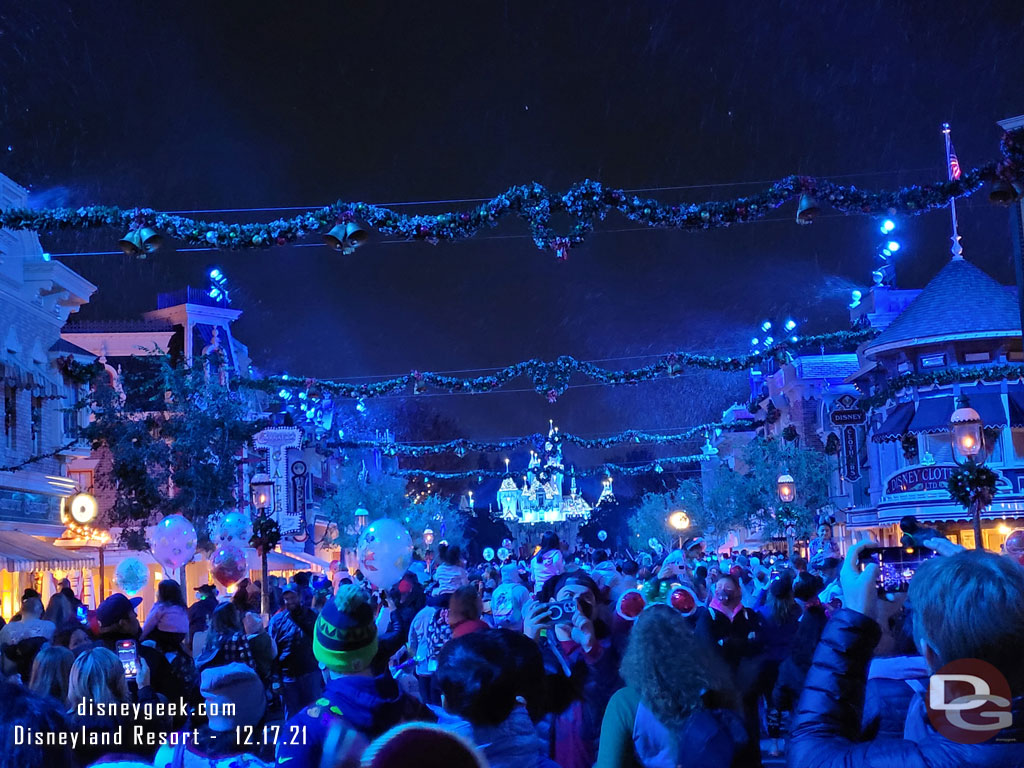 Snowfall on Main Street USA