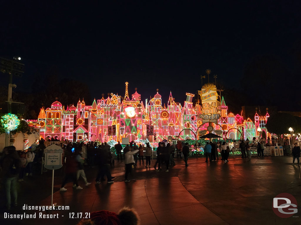 The attraction was down and the area in front of it roped off. They were letting some guests into the area, not sure who/why.
