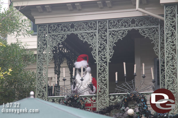 Jack was on the balcony visiting with guests.