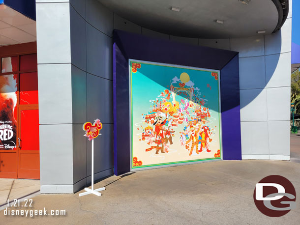 A mural for Lunar New Year on the corner.