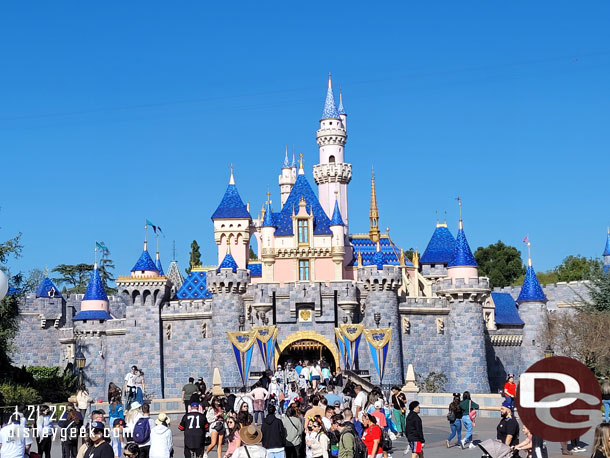 All the snow has melted from Sleeping Beauty Castle