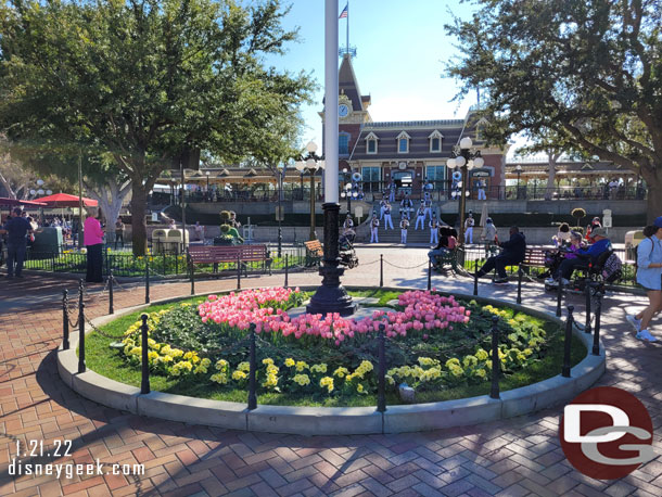 The Disneyland Band was performing at the Train Station.