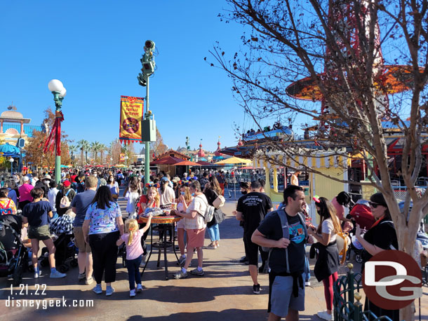 The lines for food were long this afternoon.  I am standing at the end of the line (it is off to my left a bit) for the marketplace in the distance.