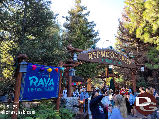 Raya is at the Redwood Creek Challenge Trail.