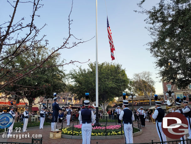 Time for the nightly Flag Retreat Ceremony in Town Square.