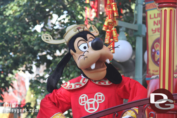 Goofy on the back of the float