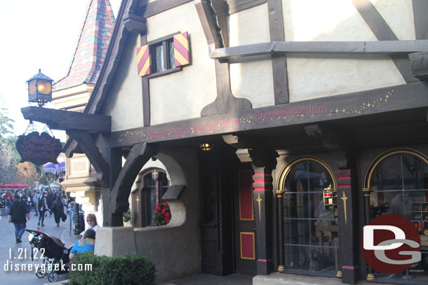 No real signs of progress at Merlin's Marvelous Miscellany store in Fantasyland