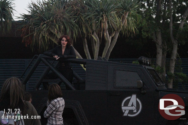 Black Widow was down in the truck greeting guests as I walked by.