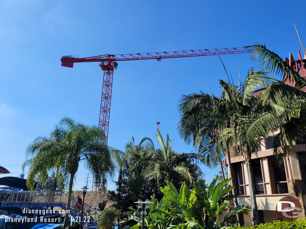 A crane is up and in operation on the site of the new DVC tower.