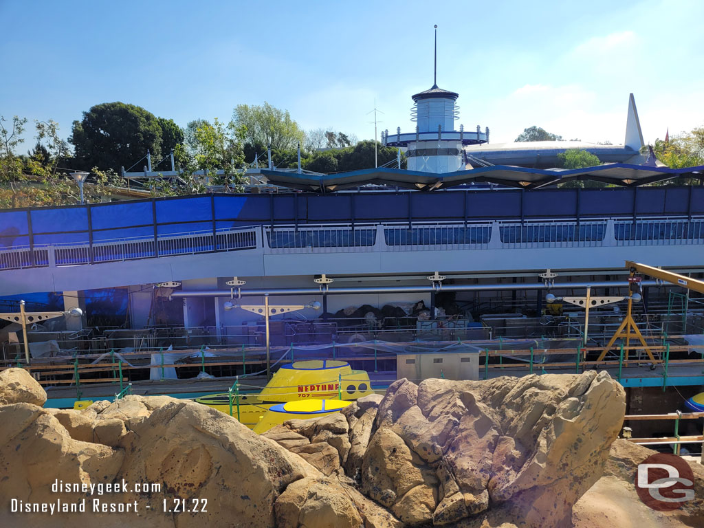 A check of the Finding Nemo Submarine Voyage renovation project.  No date on its return except Winter.