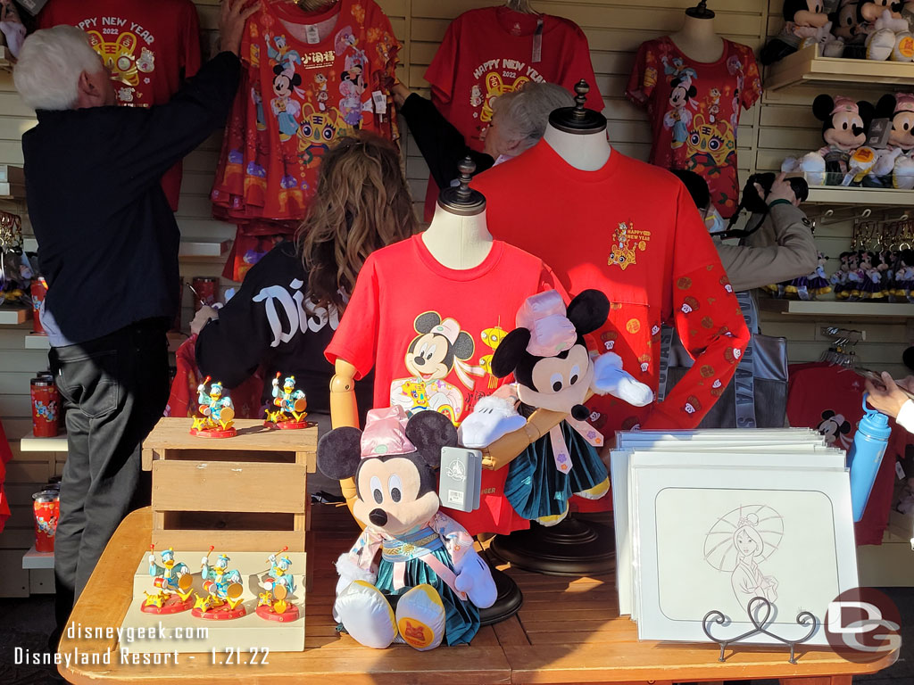 A check of the merchandise available for Lunar New Year.  I only saw many of these items at the one merchandise location near the Little Mermaid.