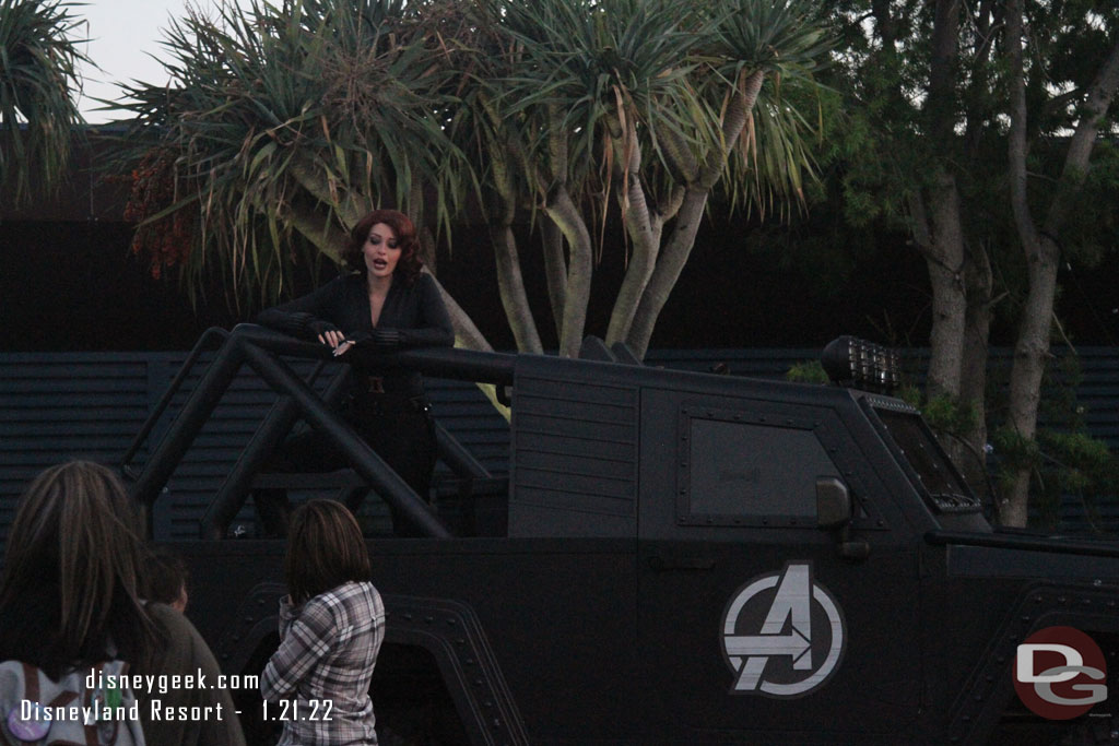 Black Widow was down in the truck greeting guests as I walked by.