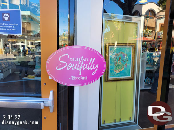 Several stores have signs for Celebrate Soulfully and feature products for the event.