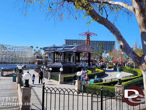 ESPN will be broadcasting a number of shows from Disney California Adventure next week as part of the Super Bowl festivities.  A stage is set up in Paradise Gardens.