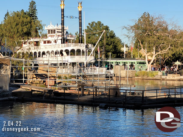 All three Fantasmic platforms were raised and being renovated.