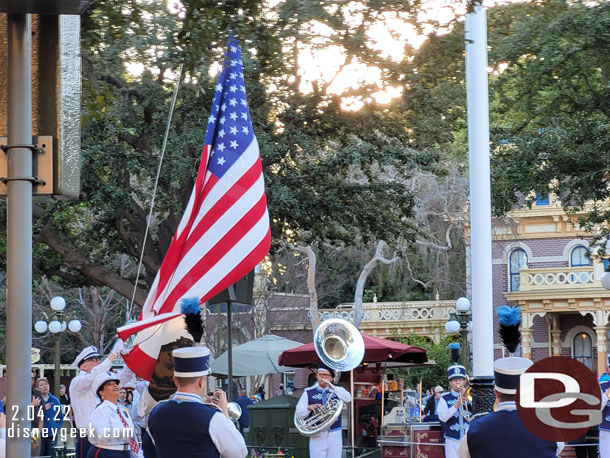 Stopped by the nightly Flag Retreat.