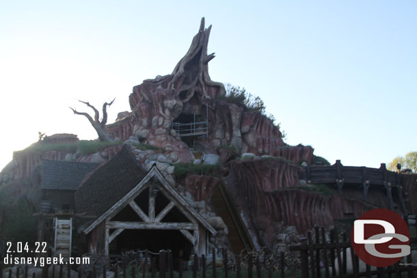 Splash Mountain renovation work continues.