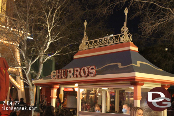 The Churros sign was not lit up.