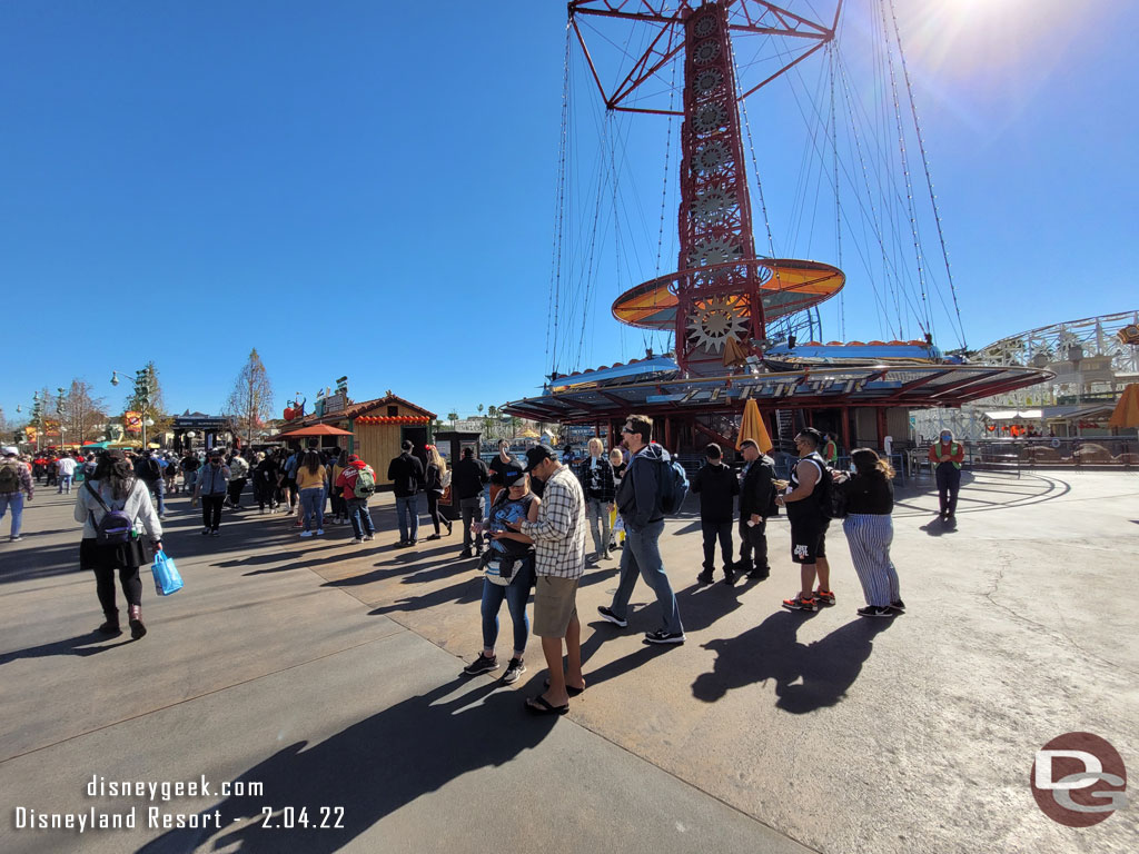 Then after ordering you get in the food pick up line, vs having to go around and queue up along the bay, the queue now blocks the Zephyr (which was closed due to wind).